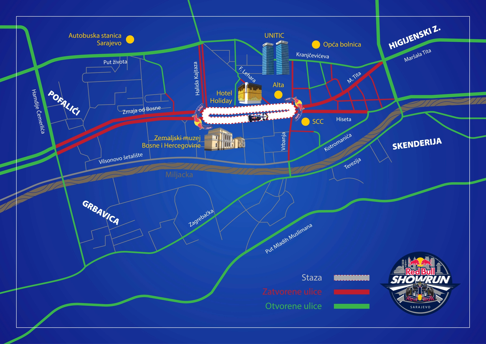 Red Bull Showrun Sarajevo Mapa A3